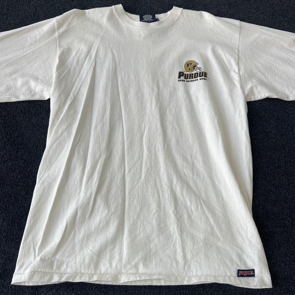 Vintage Purdue Shirt Mens Large 2000 Outback Bowl JanSport Made USA Football 00s